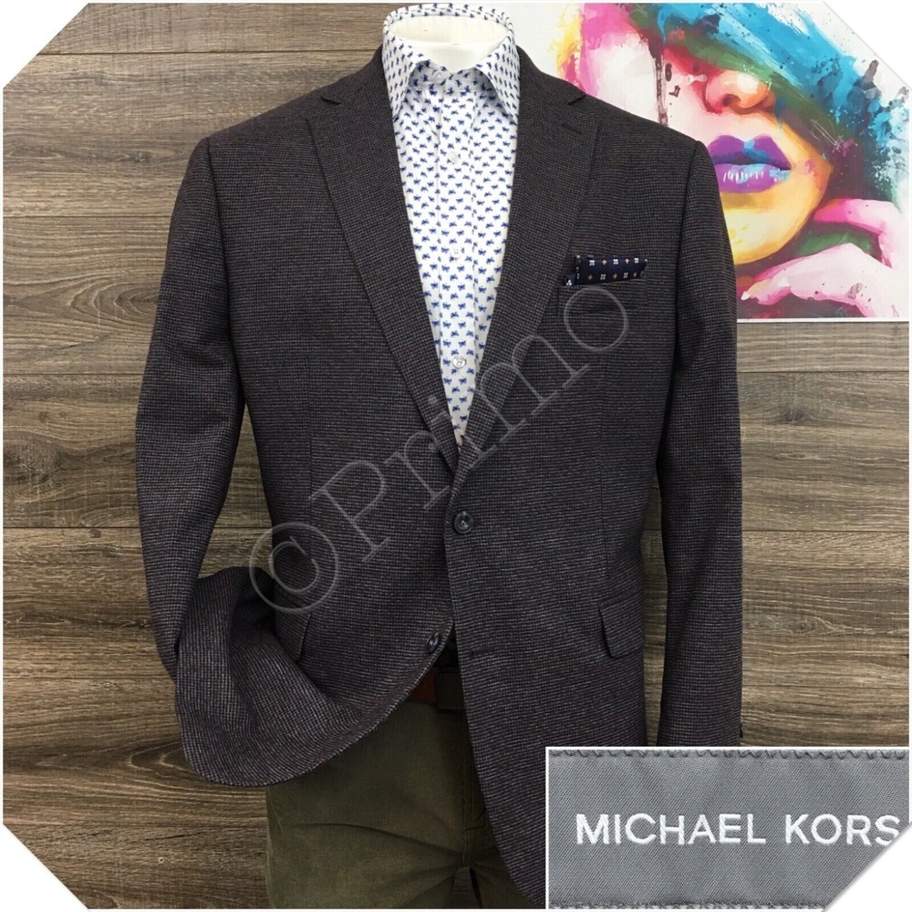 MICHAEL KORS Mens Blazer Sport Coat Casual Jacket‎ Size 48L Two Button Suit